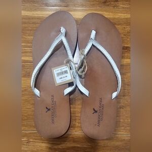 American Eagle Outfitters Brown and White Sandals
